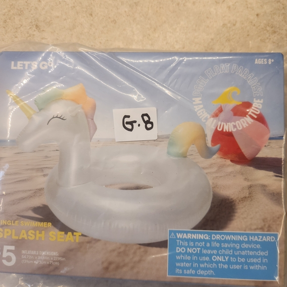 NIB Let's Go Unicorn Inflatable Pool Tube - Picture 3 of 3